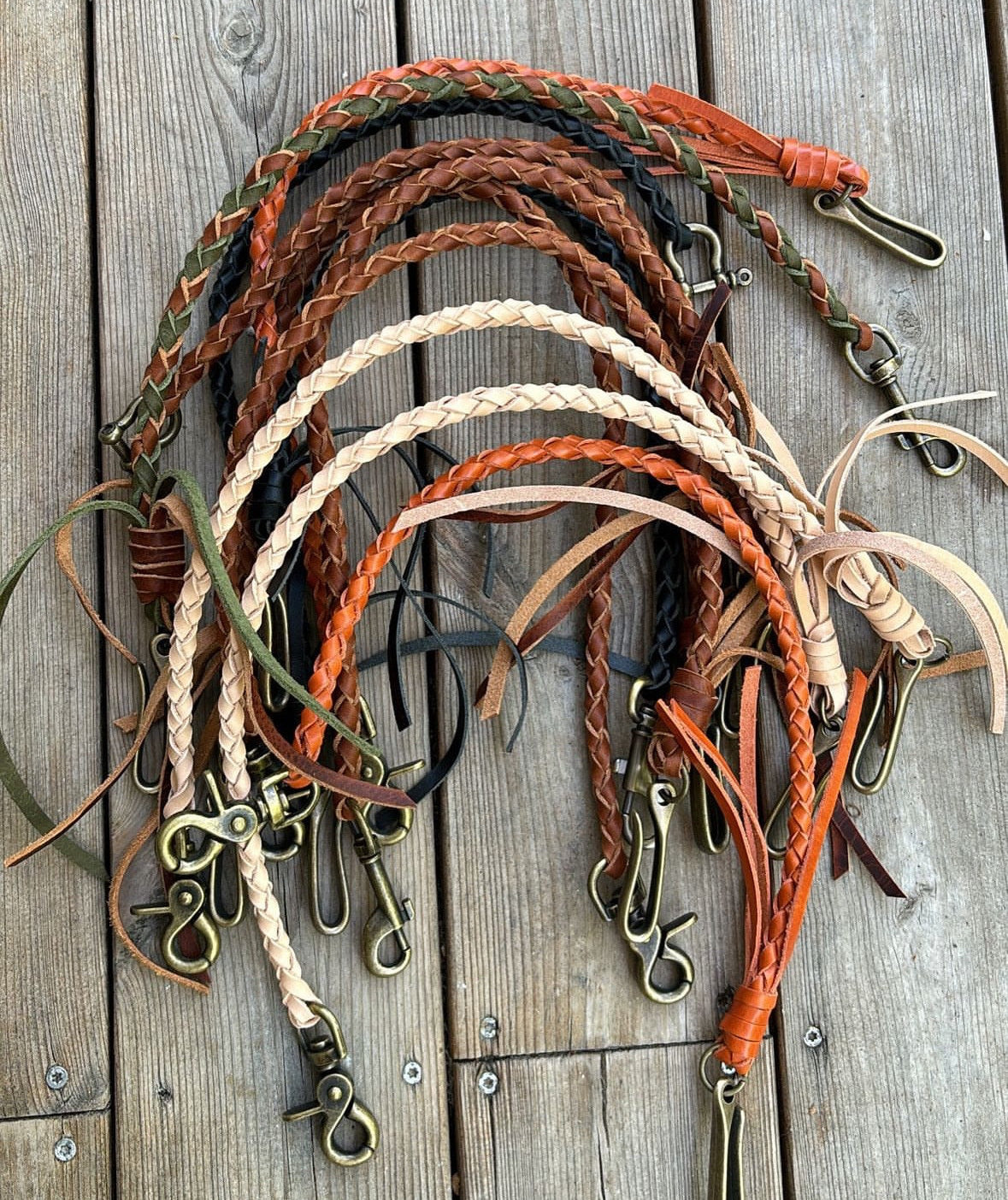 Handmade Braided lanyard for Biker wallet, Trucker wallet, leather chain wallet