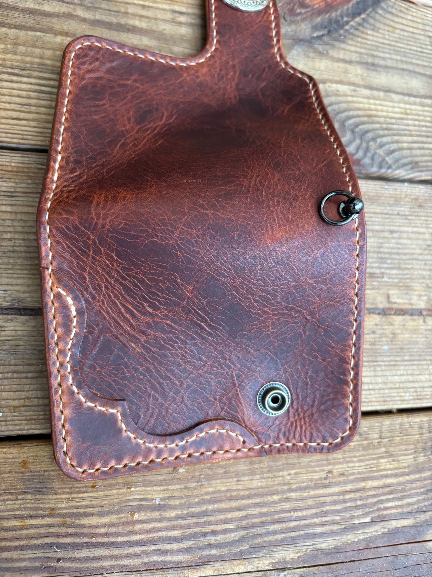 Handmade Biker Wallet, Leather Biker Wallet With Coin purse, Concho Wallet, Leather Chain Wallet handcrafted using Italian Waxy Leather