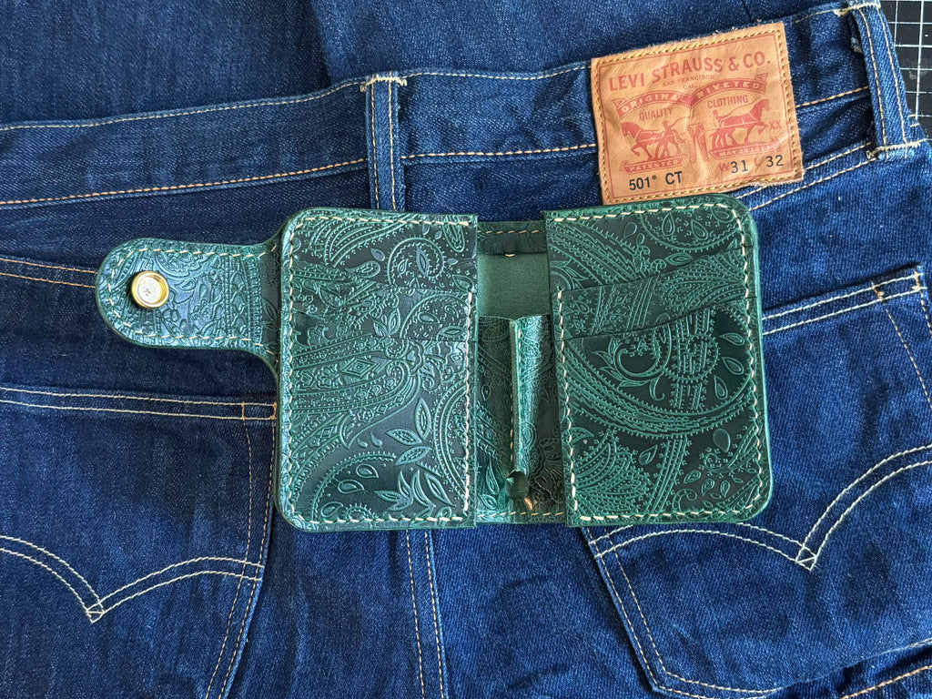 Handmade Biker Wallet, handcrafted Leather Wallet made using Italian quality leather