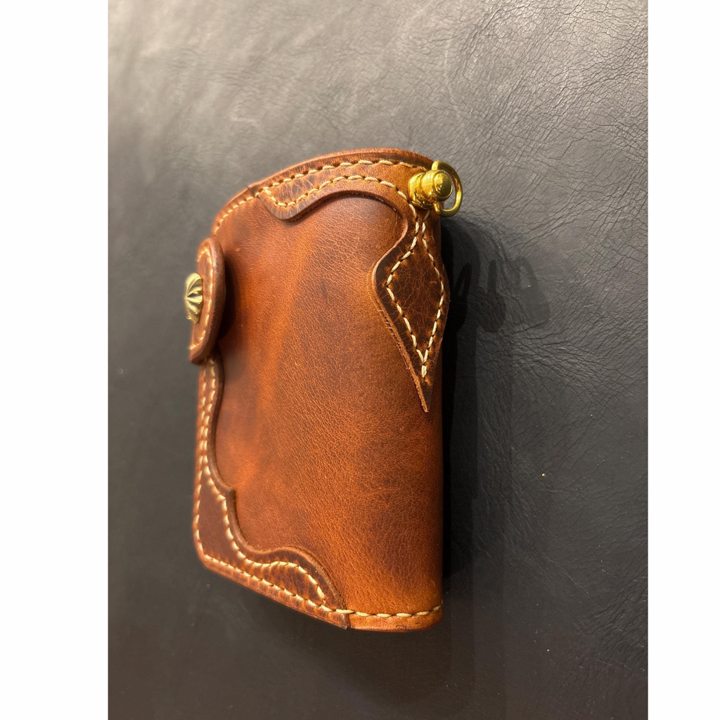 Handcrafted Biker wallet out of the highest quality Waxy Vegetable Tanned Leather