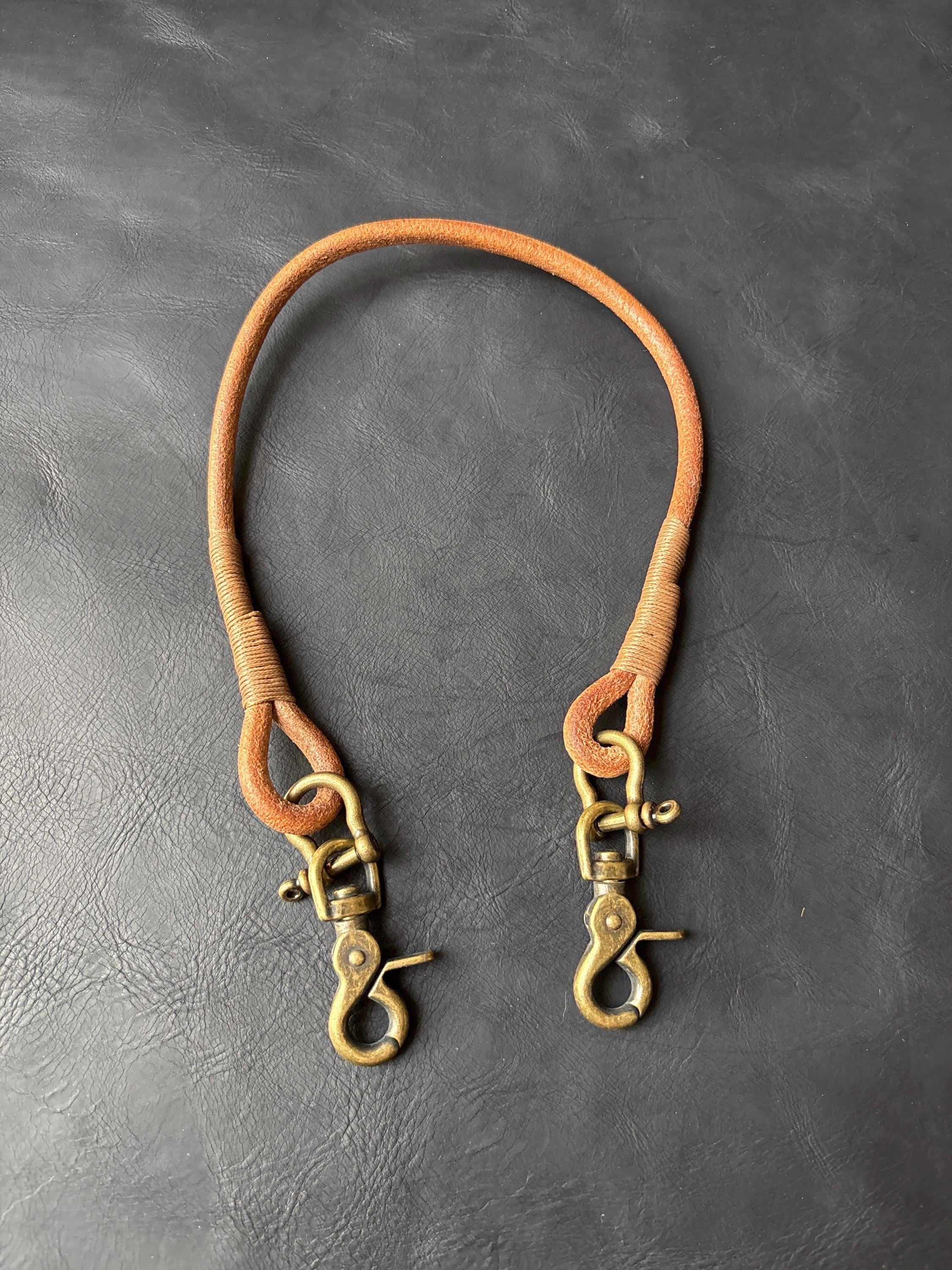 Handmade Round Leather Lanyard with Solid Brass Trigger Snap