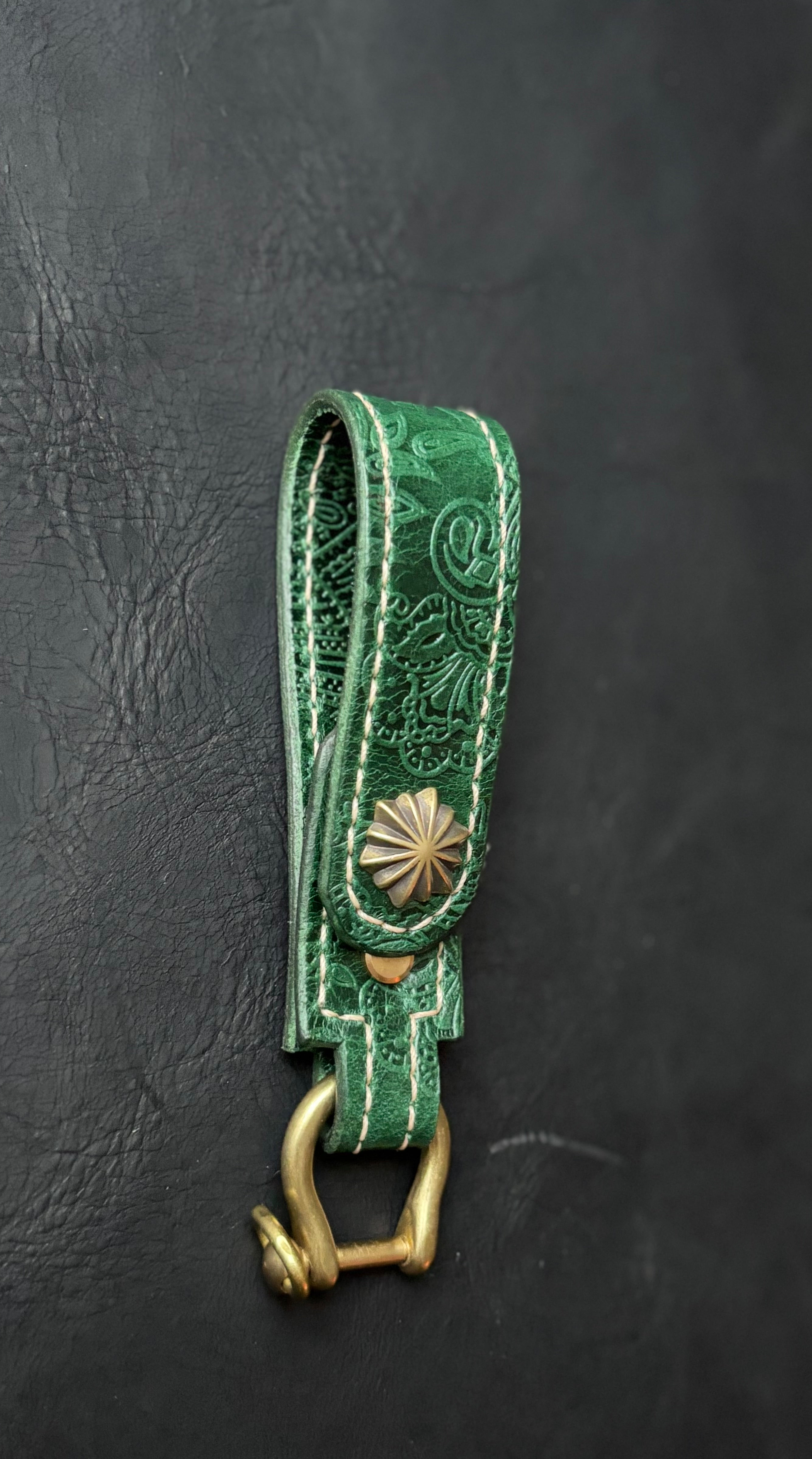 Handmade Leather Belt Loop Keychain – Double Layer Leather Key Holder with Brass Hardware – EDC Belt Loop – Multiple Colors