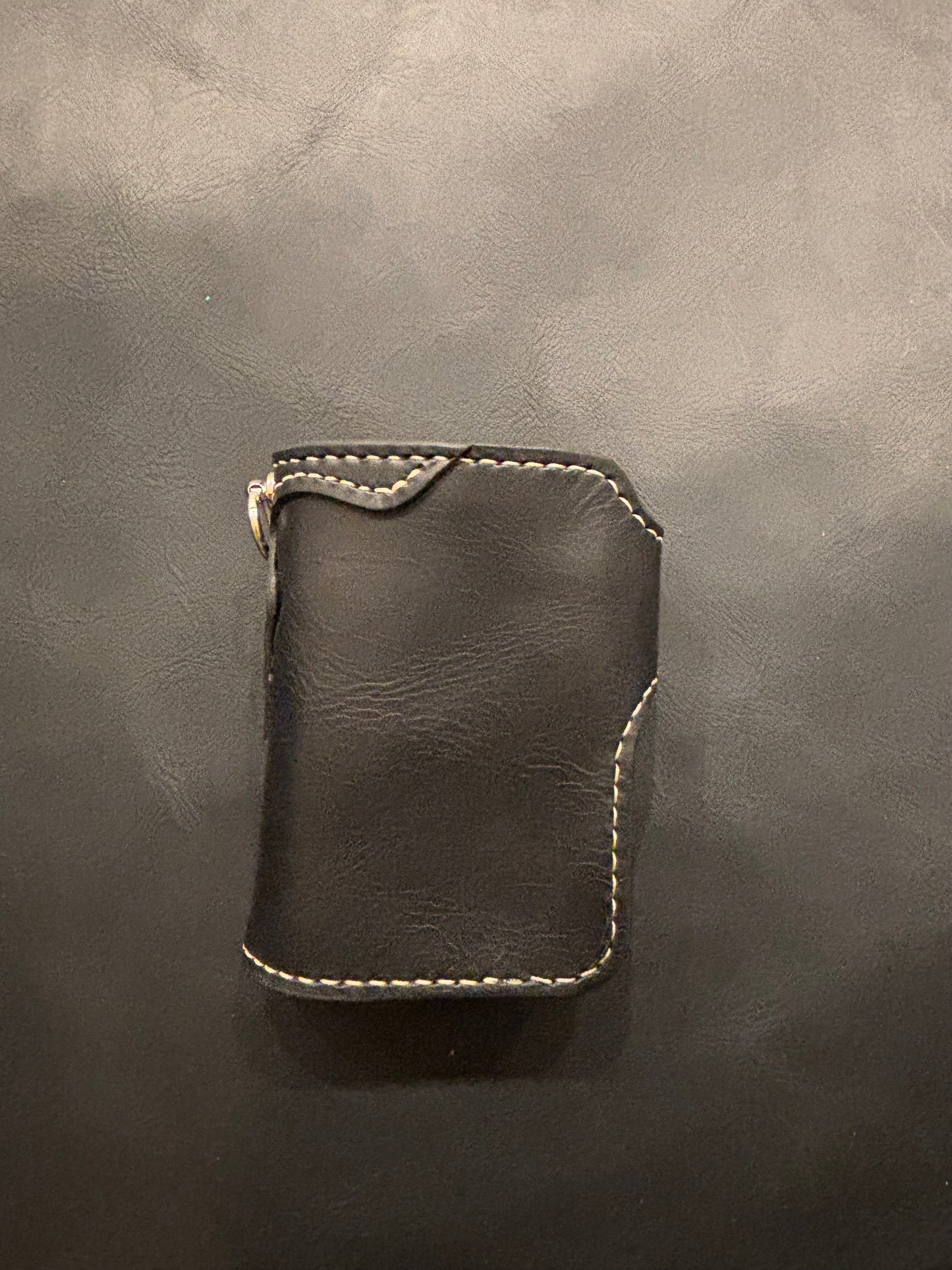 Biker wallet handcrafted using highest quality Black Waxy Vegetable Tanned Leather