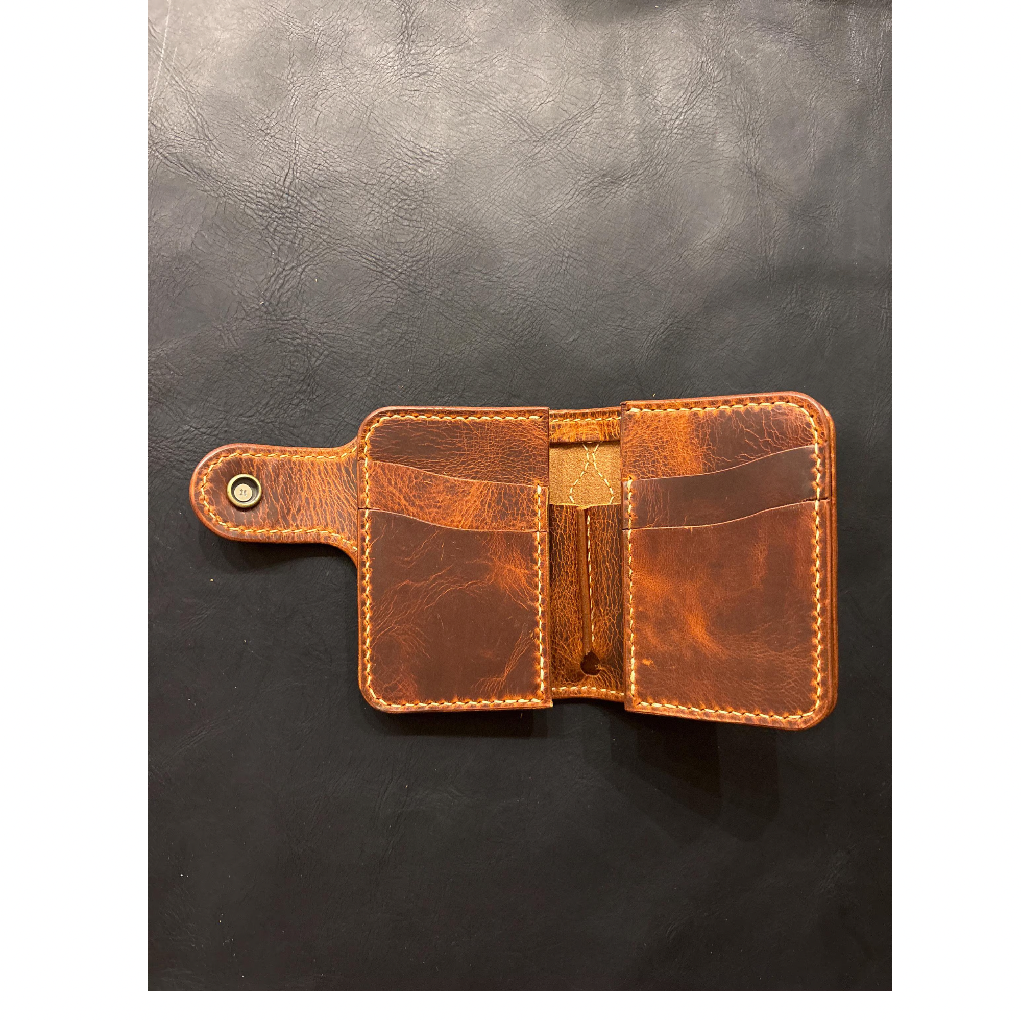 Handcrafted Biker wallet out of the highest quality Waxy Vegetable Tanned Leather