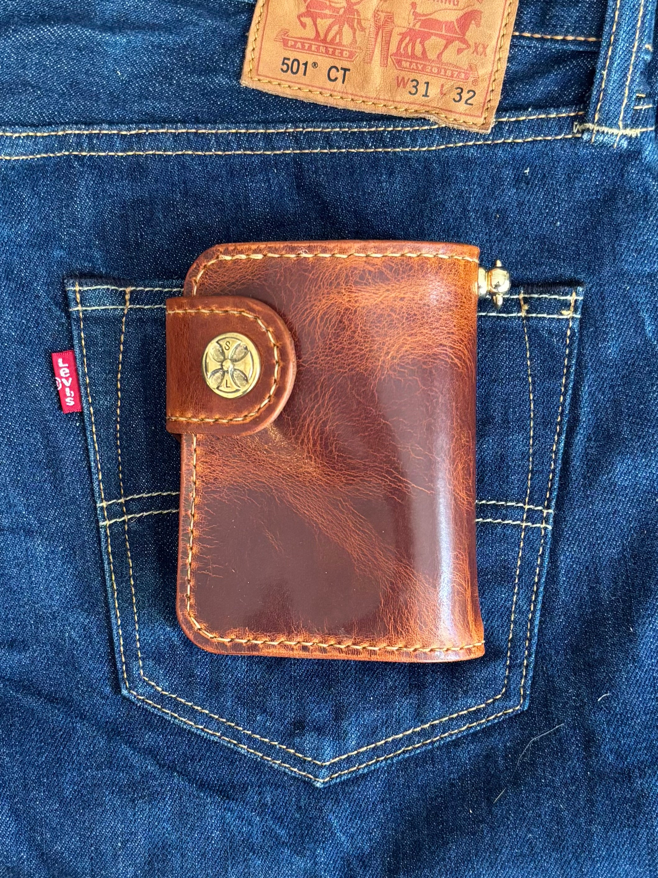 Handcrafted Biker Wallet with Lanyard