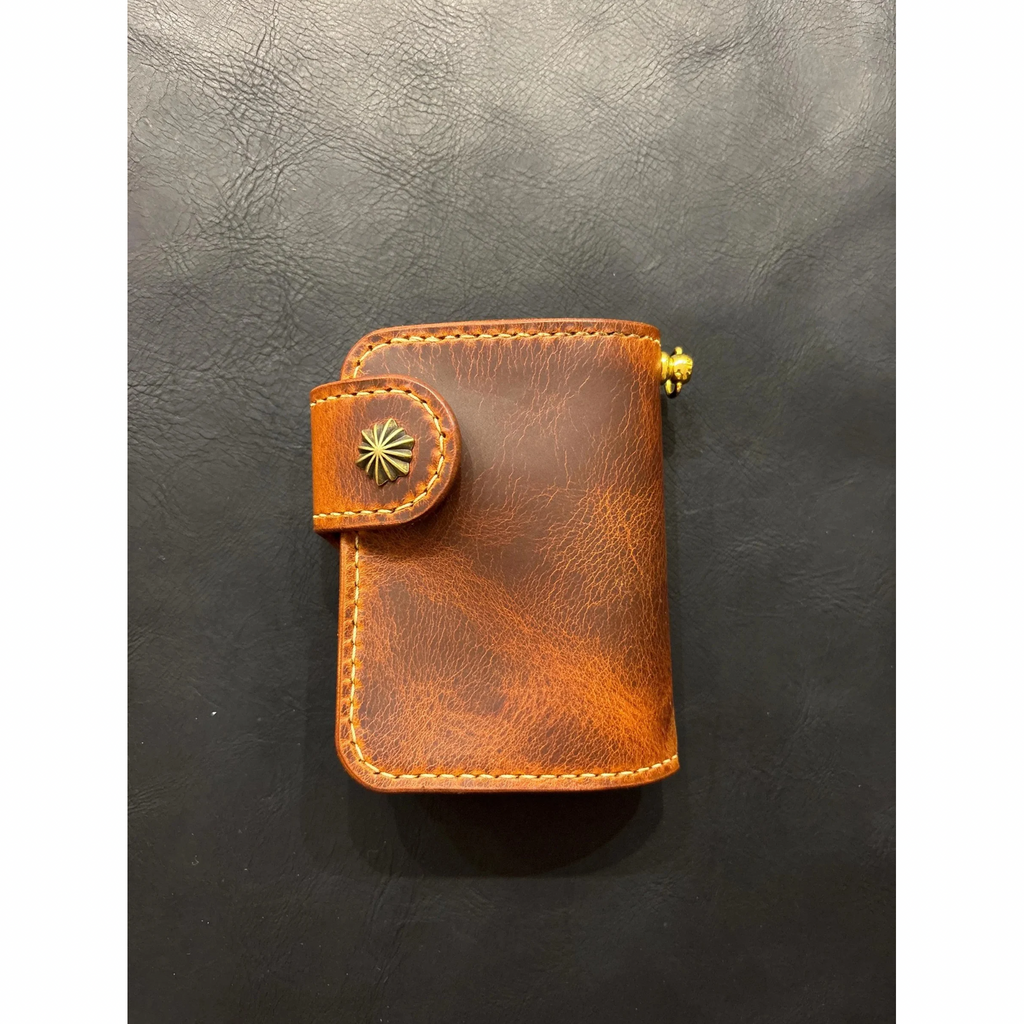 Biker wallet handcrafted using premium quality Waxy Vegetable Tanned Leather