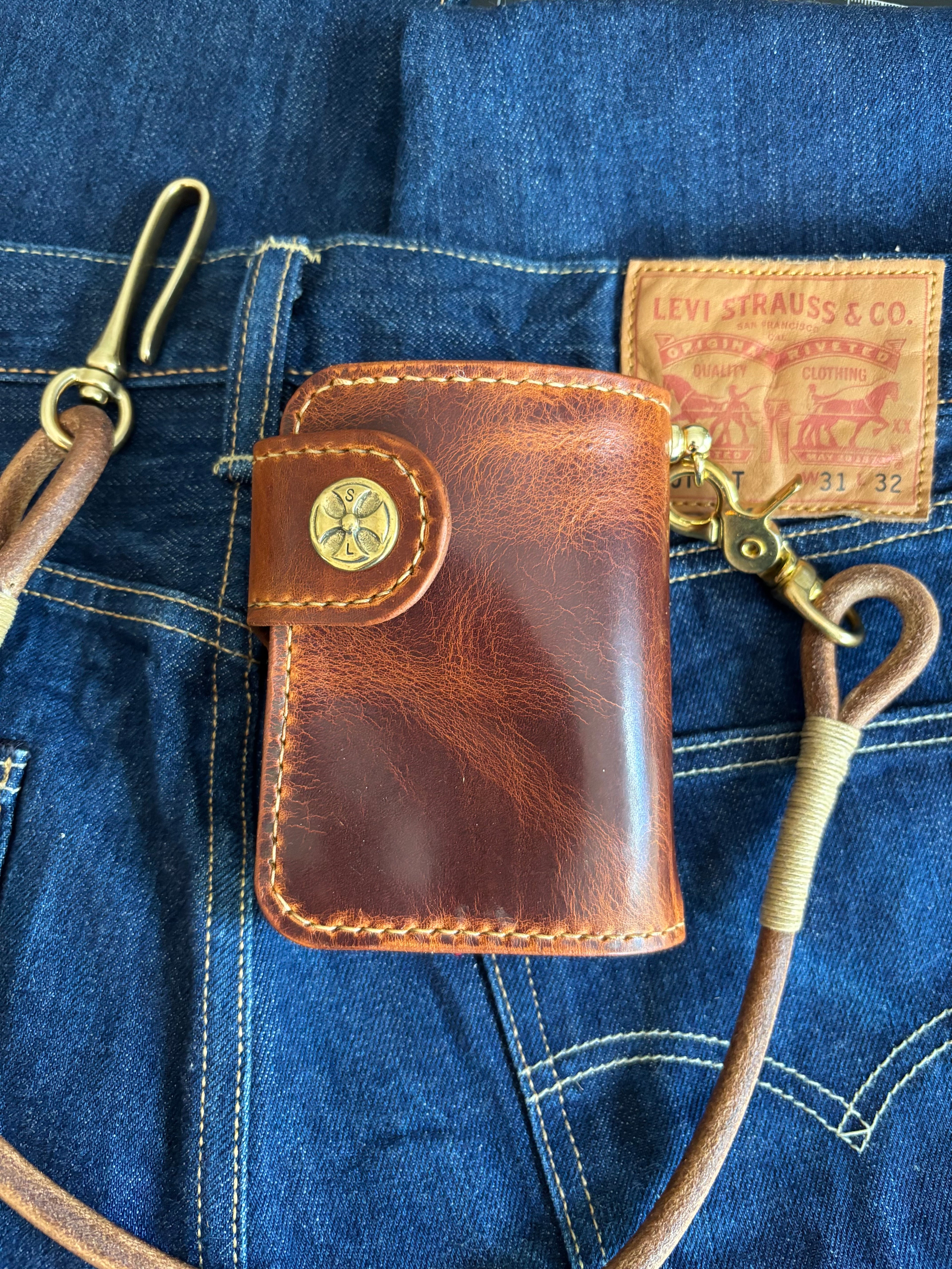 Handcrafted Biker Wallet with Lanyard