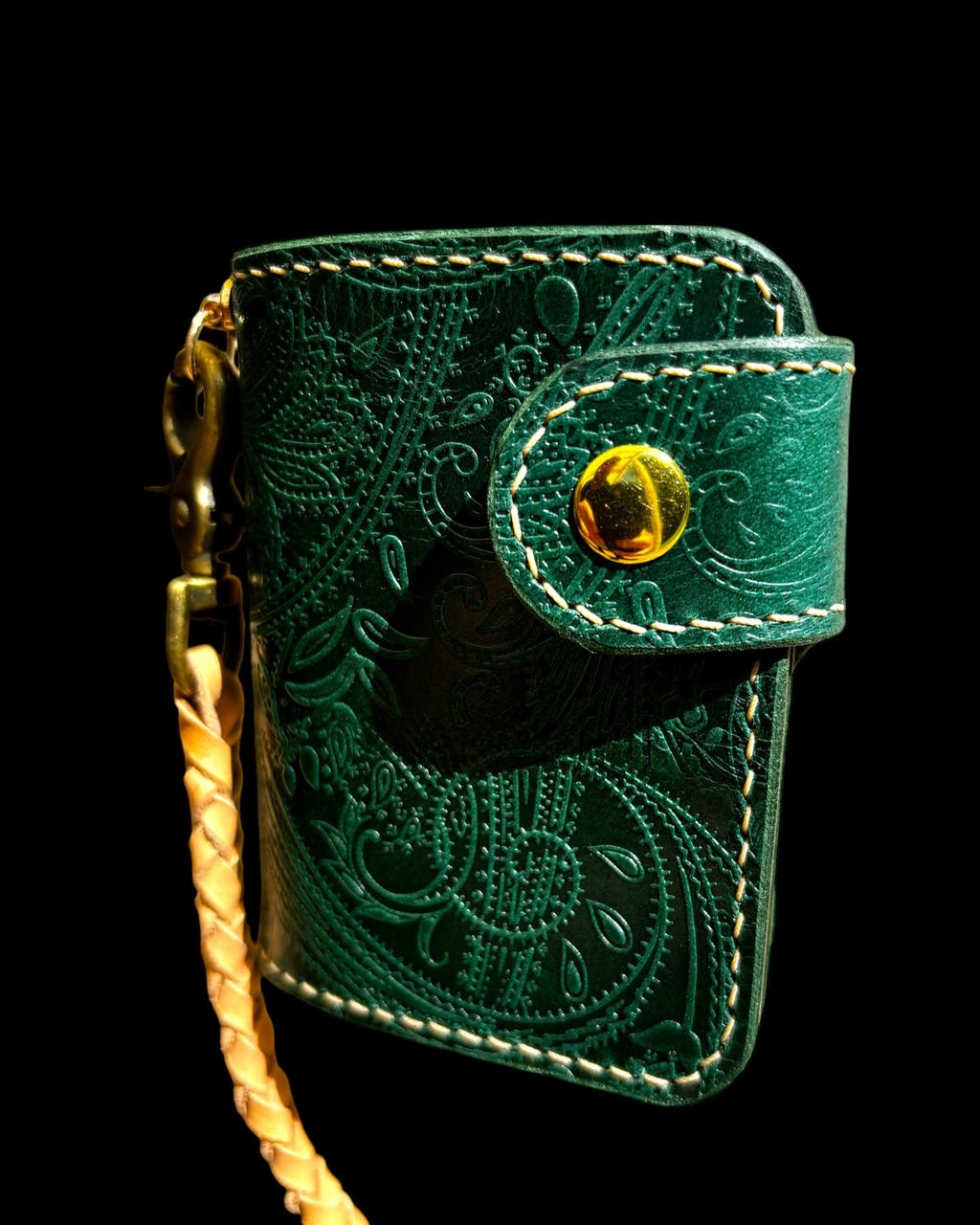 Handmadeq Biker Wallet, handcrafted Leather Wallet made using Italian quality leather