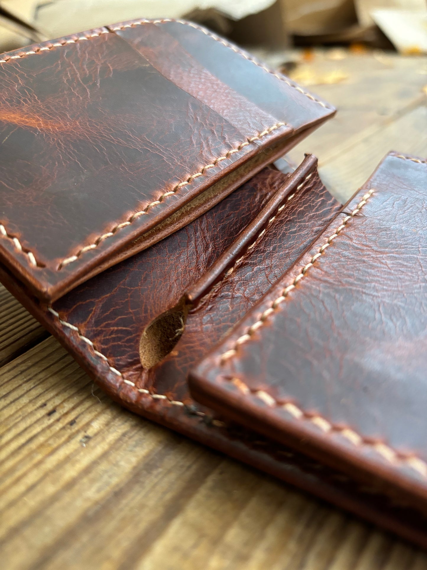 Handmade Biker Wallet, Leather Biker Wallet With Coin purse, Concho Wallet, Leather Chain Wallet handcrafted using Italian Waxy Leather