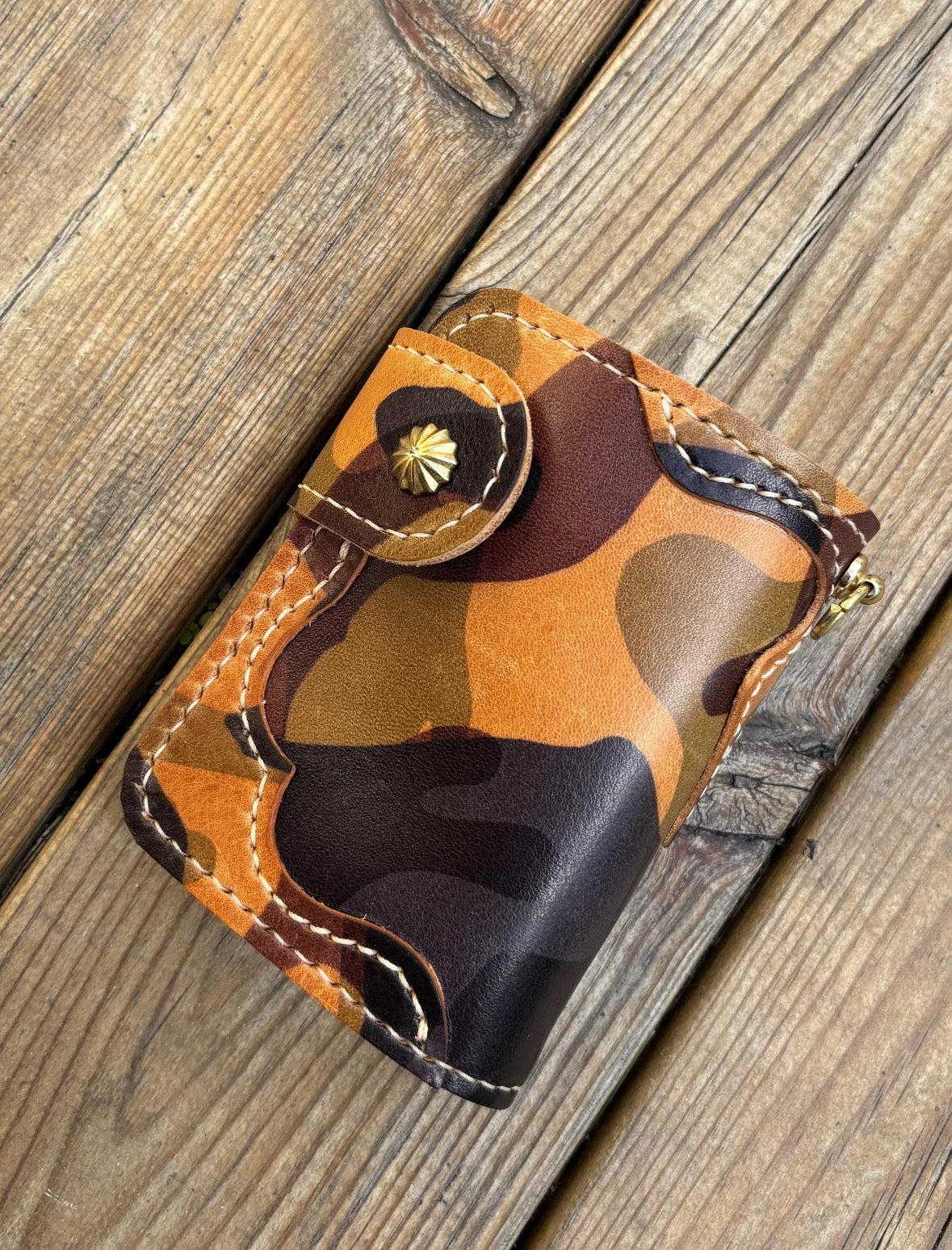 Handcrafted Leather Biker Wallet, Leather Chain wallet
