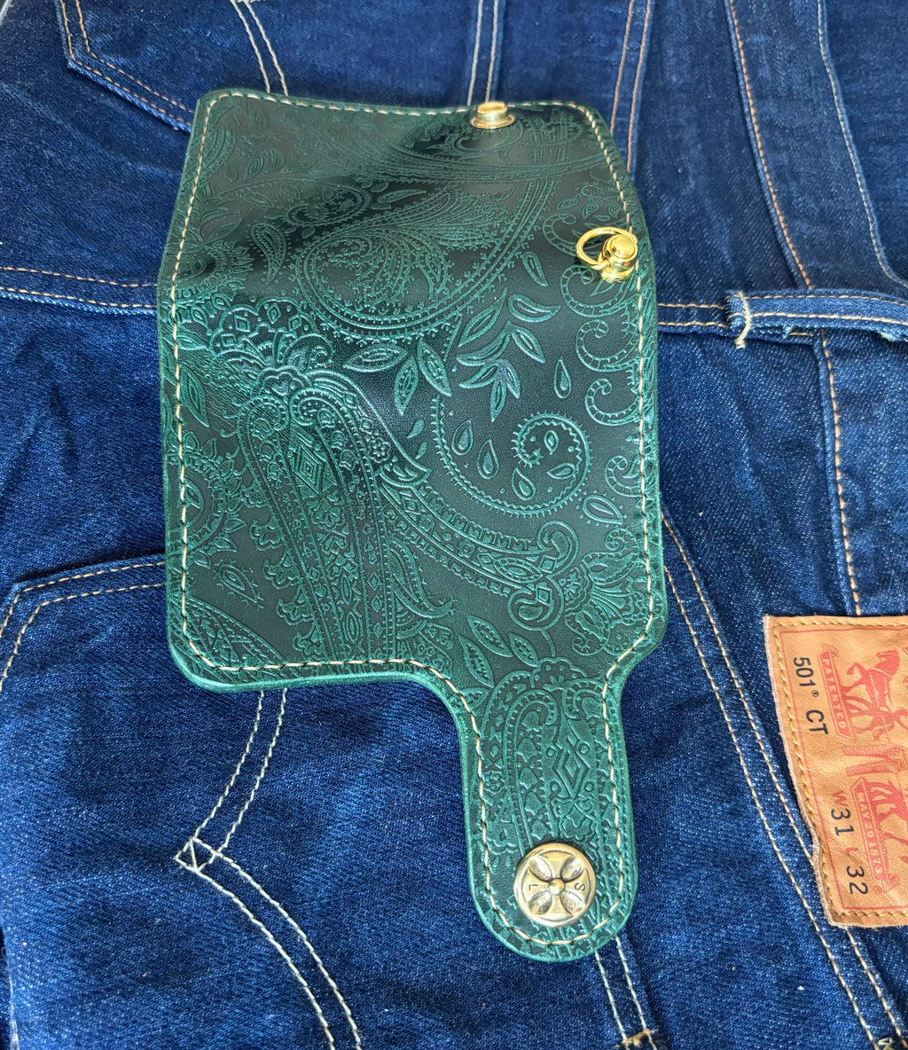 Handmade Biker Wallet, handcrafted Leather Wallet made using Italian quality leather