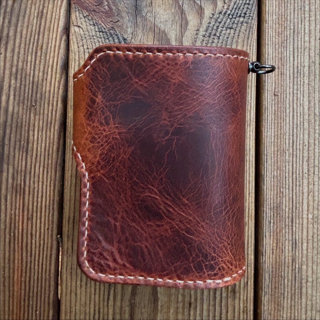 Handmade Biker Wallet, Leather Biker Wallet With Coin purse, Concho Wallet, Leather Chain Wallet handcrafted using Italian Waxy Leather