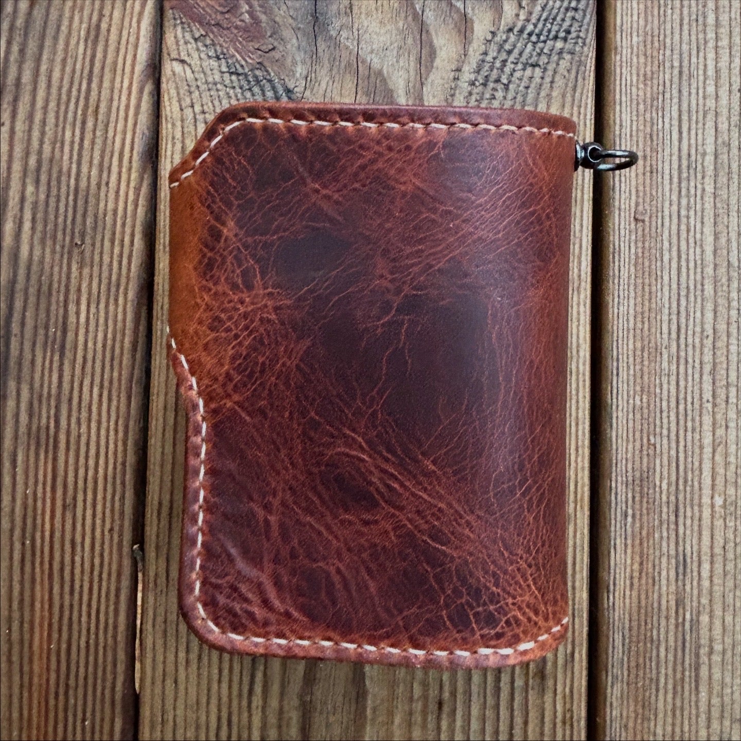 Handmade Biker Wallet, Leather Biker Wallet With Coin purse, Concho Wallet, Leather Chain Wallet handcrafted using Italian Waxy Leather