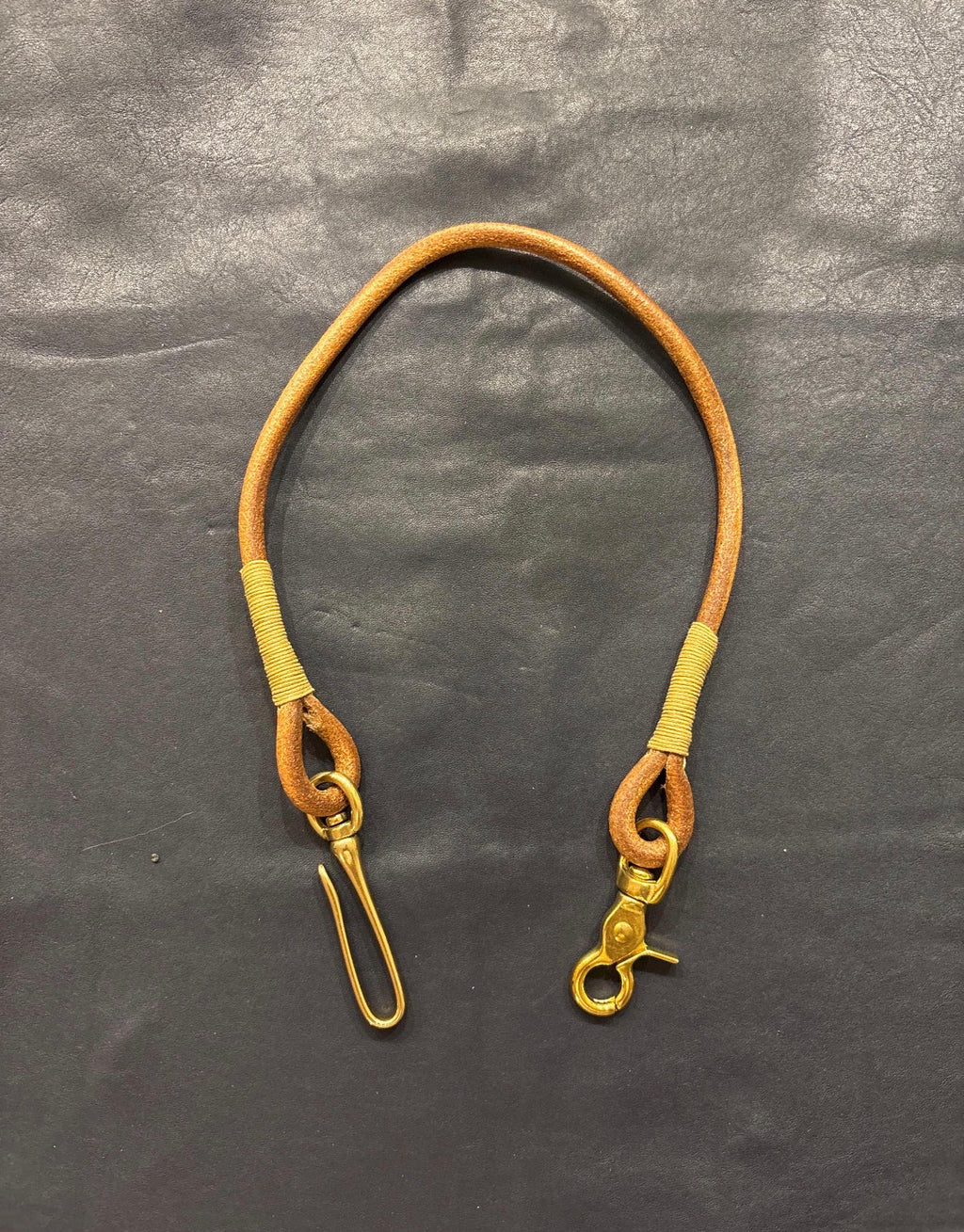 Round Leather Lanyard with Solid Brass Trigger Snap