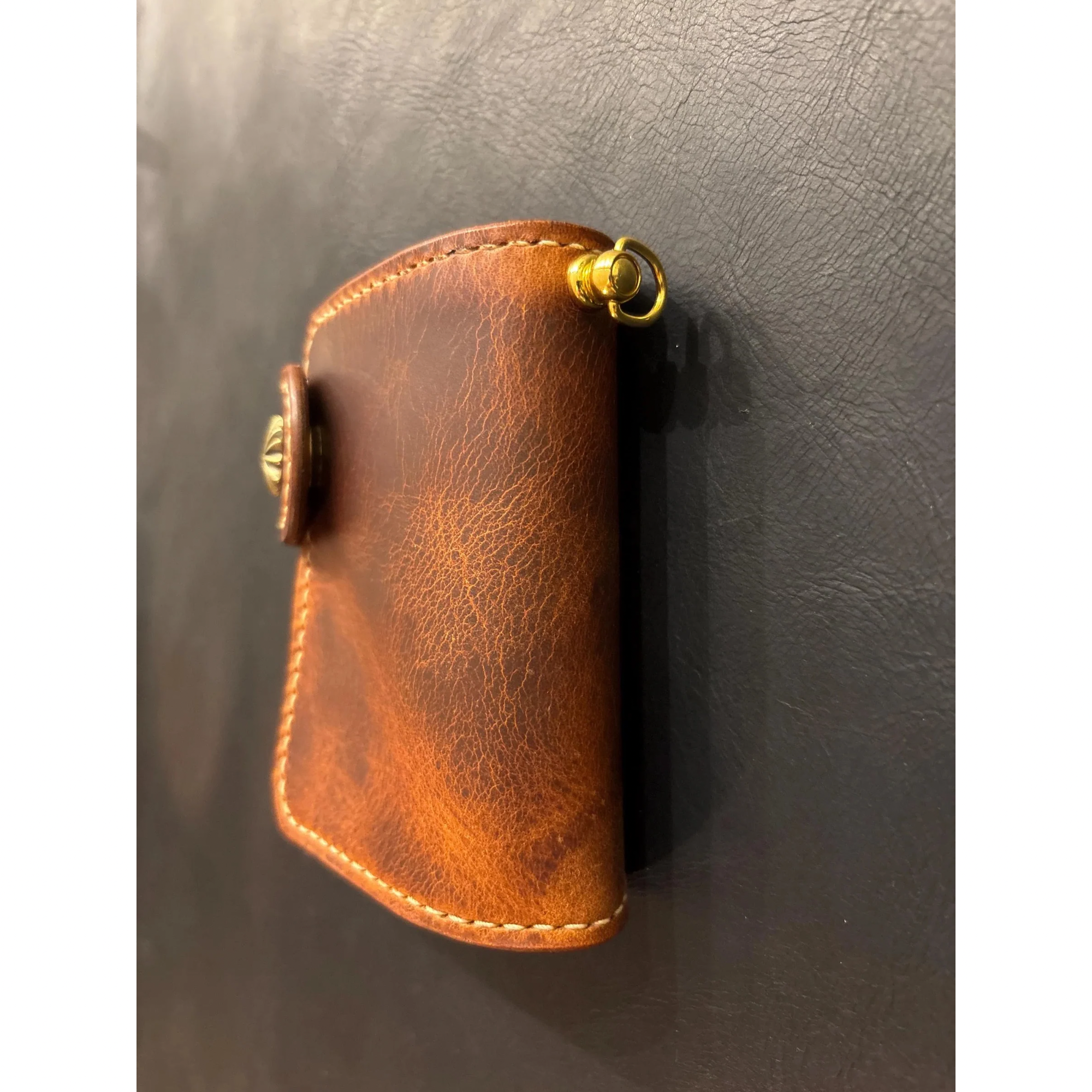 Biker wallet handcrafted using premium quality Waxy Vegetable Tanned Leather
