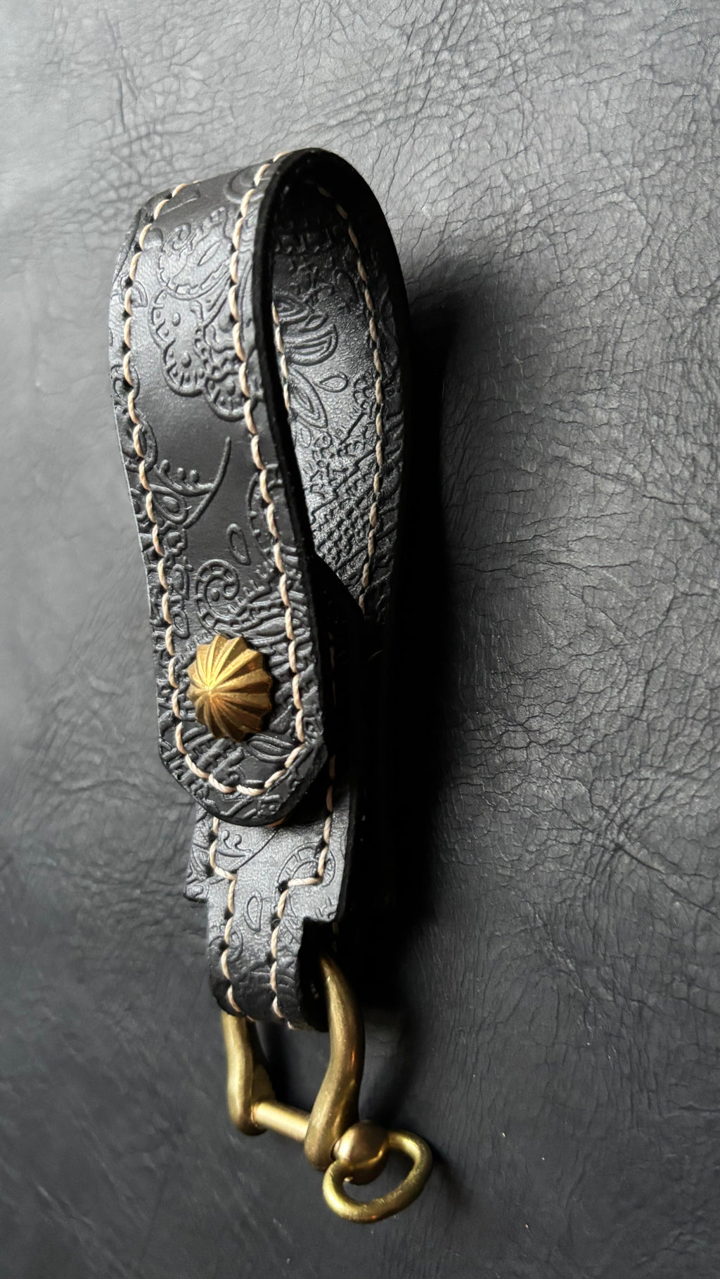 Handmade Leather Belt Loop Keychain – Double Layer Leather Key Holder with Brass Hardware – EDC Belt Loop – Multiple Colors