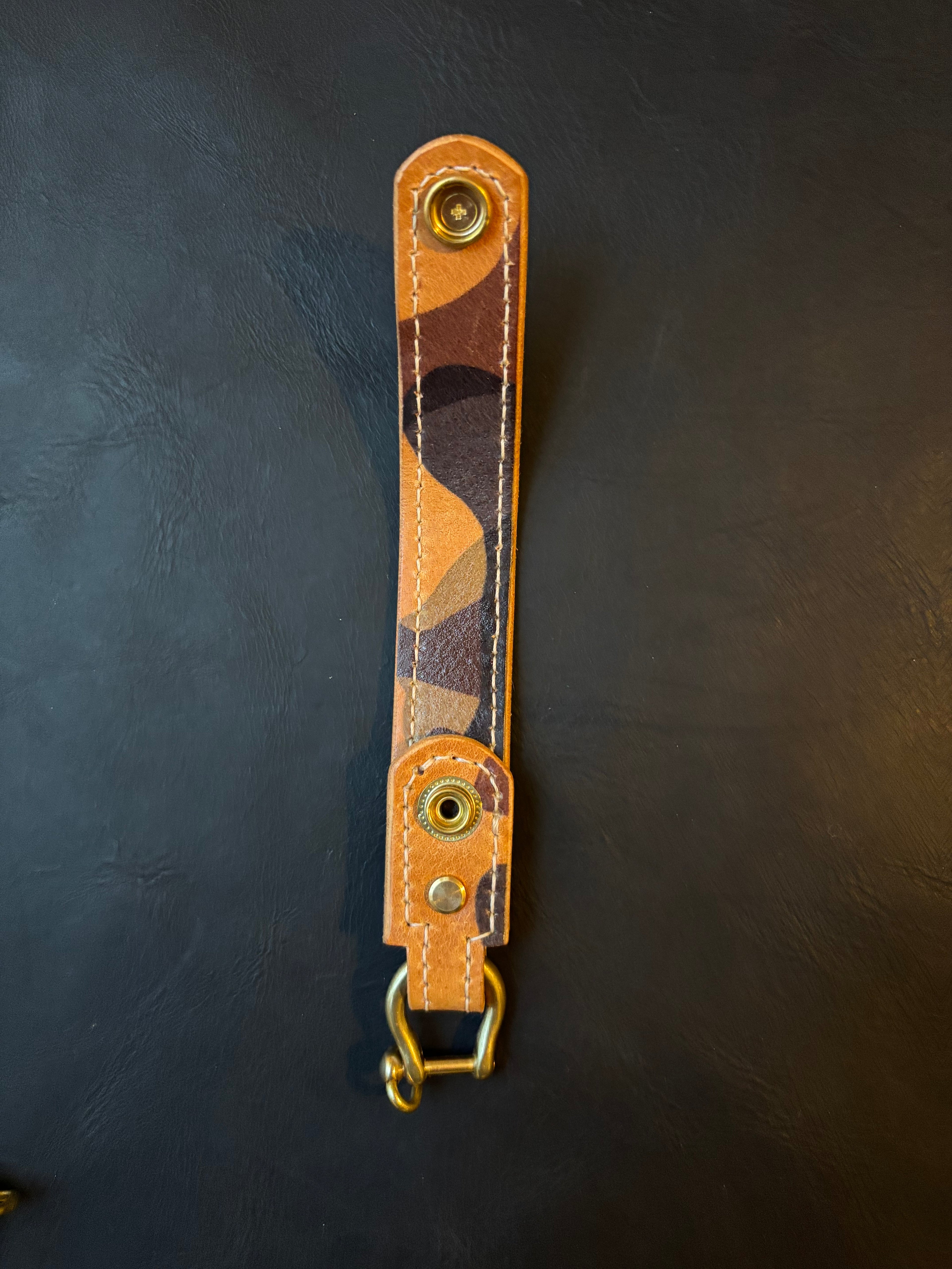 Handmade Leather Belt Loop Keychain – Double Layer Leather Key Holder with Brass Hardware – EDC Belt Loop – Multiple Colors
