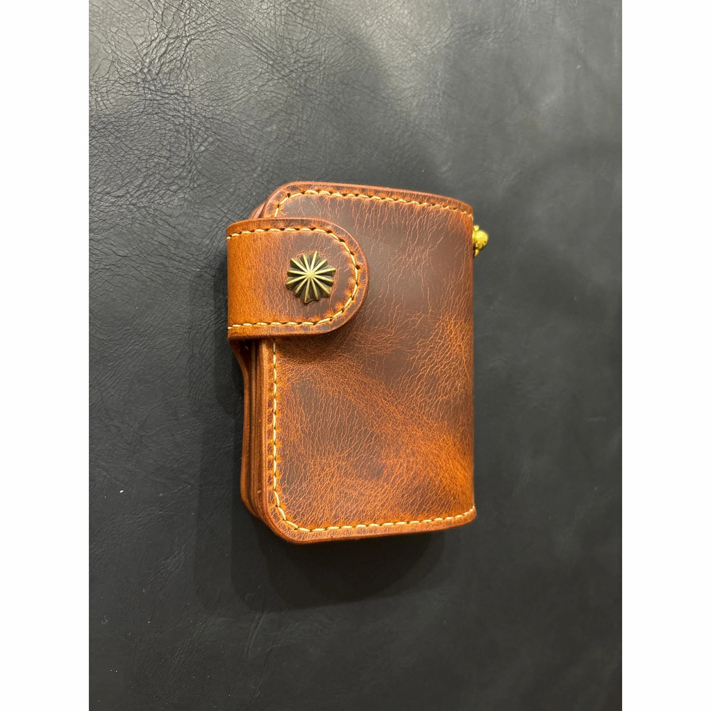 Biker wallet handcrafted using premium quality Waxy Vegetable Tanned Leather