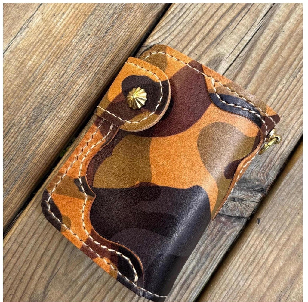 Handcrafted Leather Biker Wallet, Leather Chain wallet