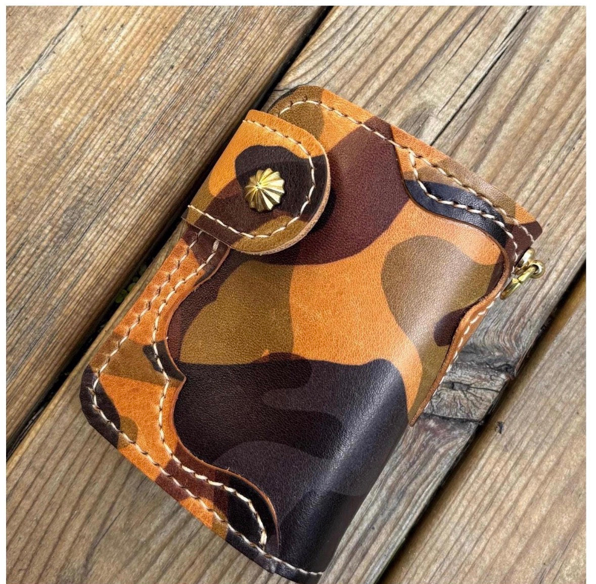 Handcrafted Leather Biker Wallet, Leather Chain wallet