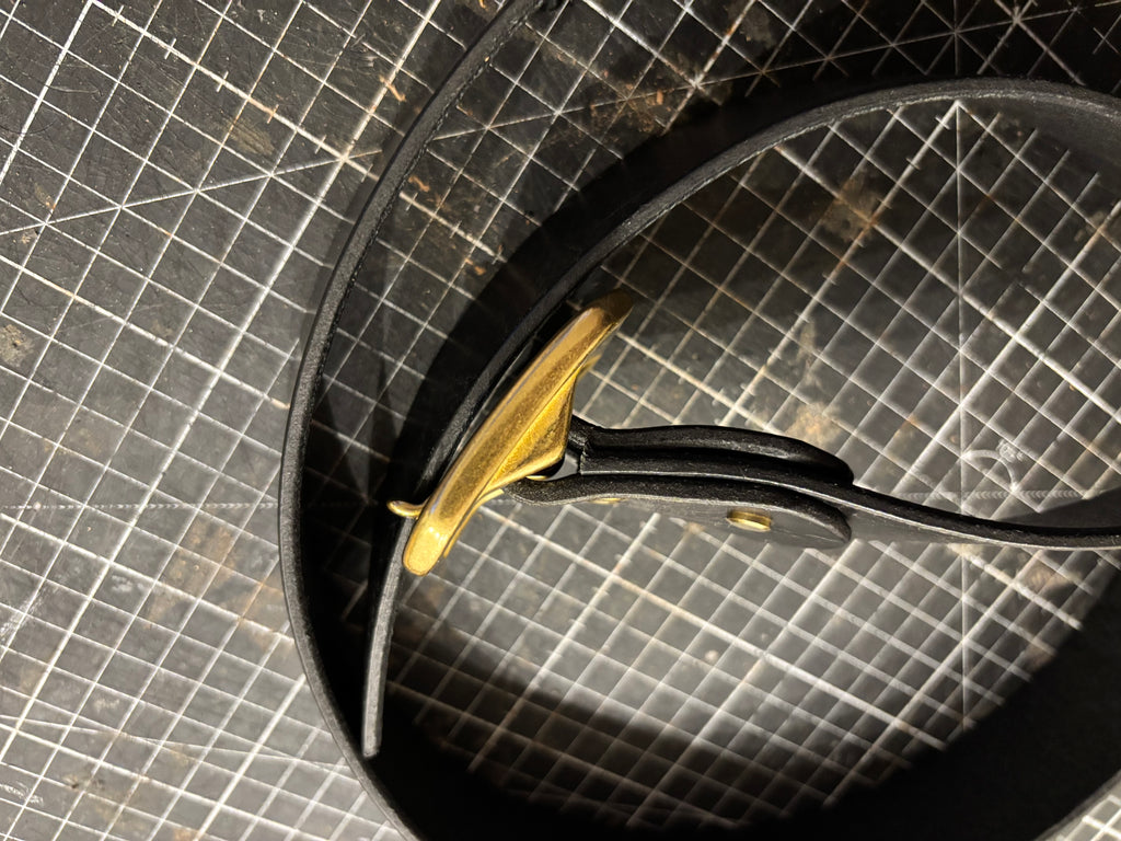 Leather Belt with Solid Brass Buckle