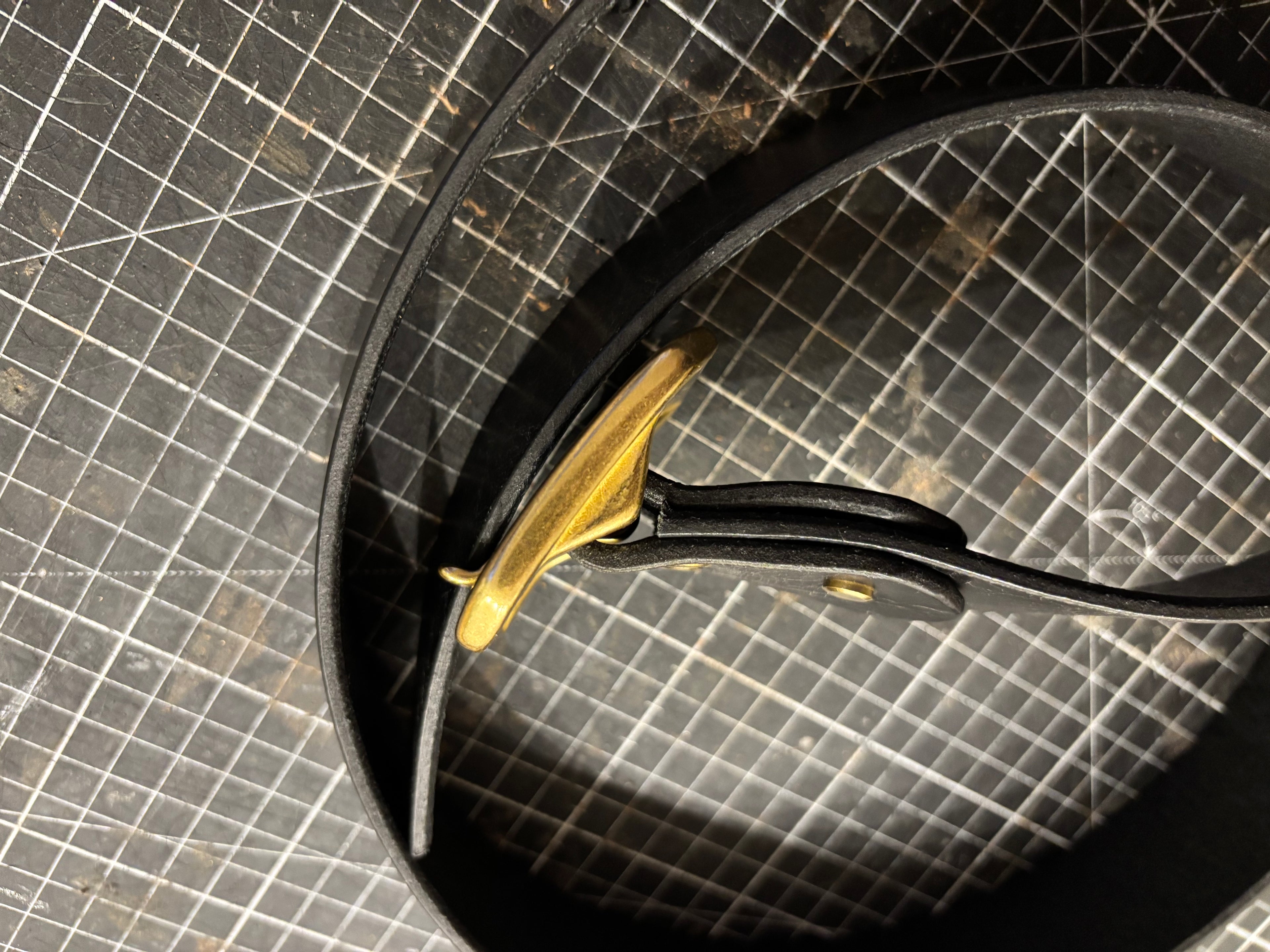 Leather Belt with Solid Brass Buckle