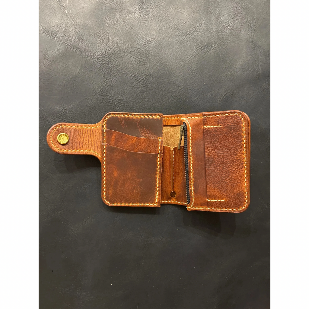 Biker wallet handcrafted using premium quality Waxy Vegetable Tanned Leather