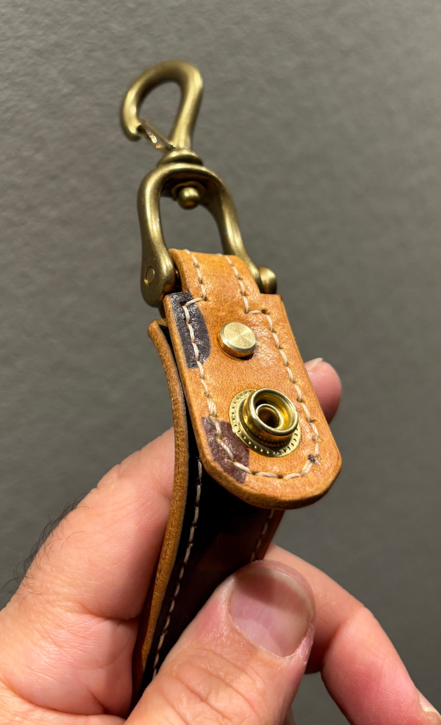 Handcrafted Leather Key Belt Loop using EL VAQUERO Italian Camo Leather