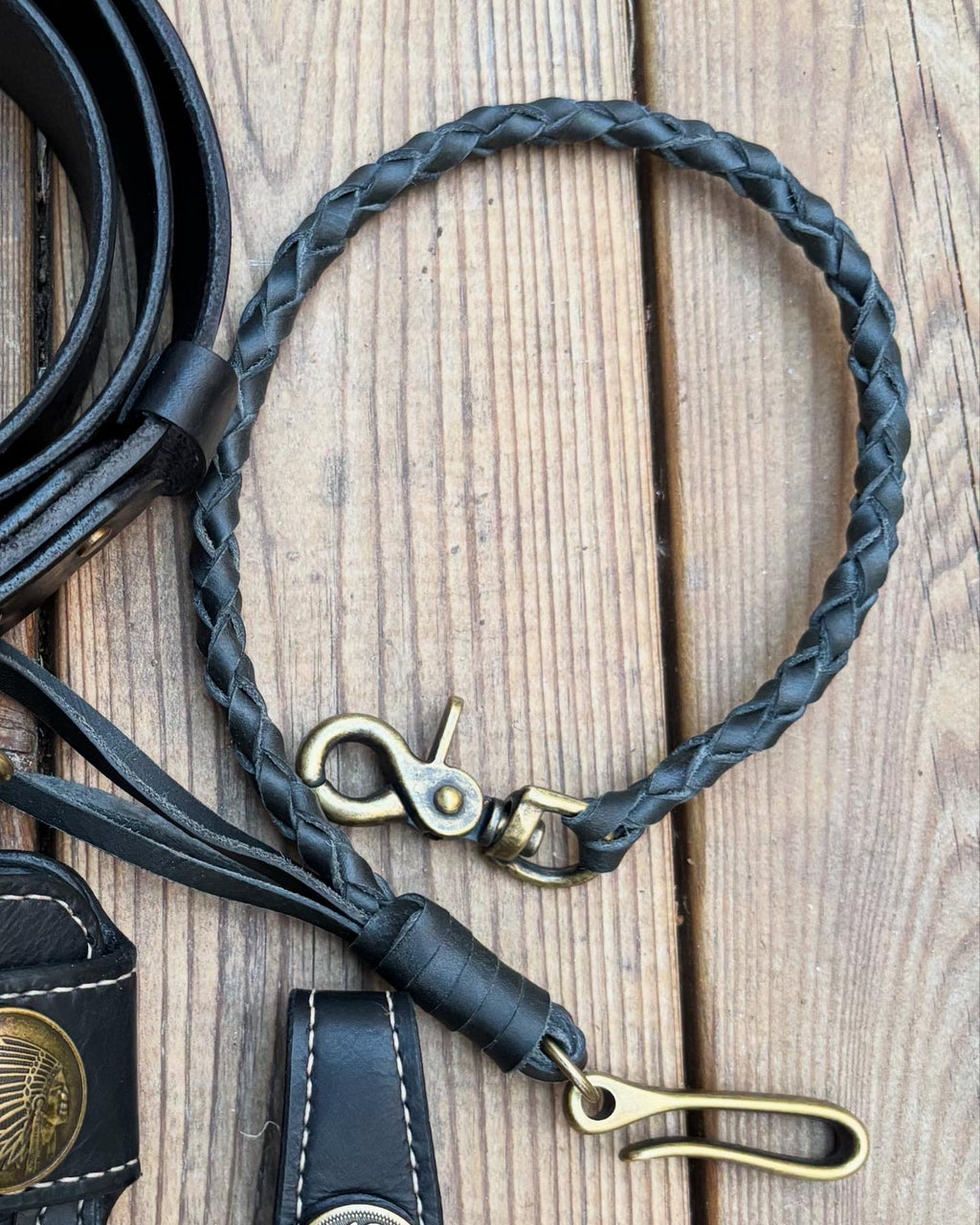 Handmade Biker Wallet, Leather Biker Wallet With Coin purse, Concho Wallet, Leather Chain Wallet handcrafted using Italian Waxy Leather