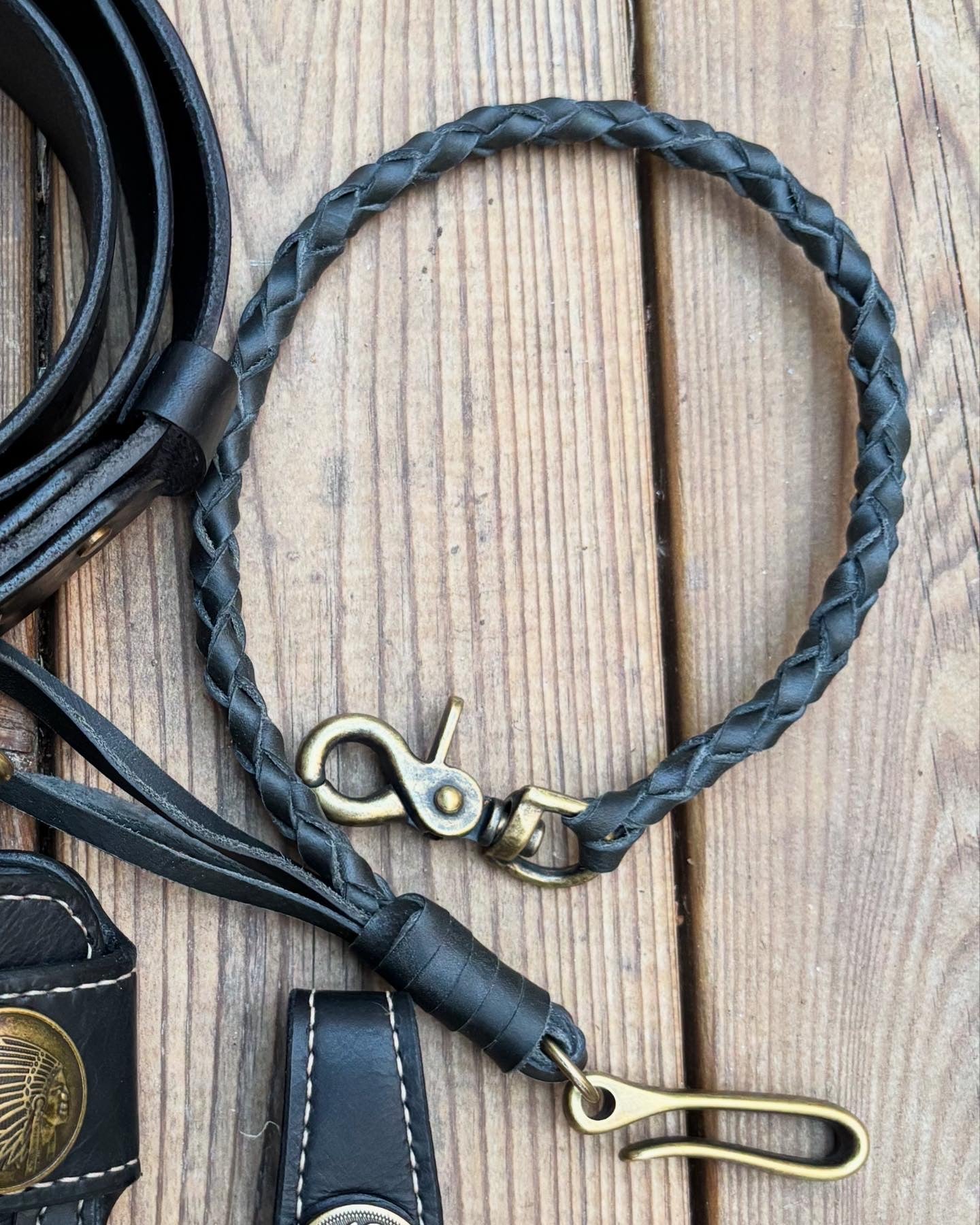 Handmade Biker Wallet, Leather Biker Wallet With Coin purse, Concho Wallet, Leather Chain Wallet handcrafted using Italian Waxy Leather