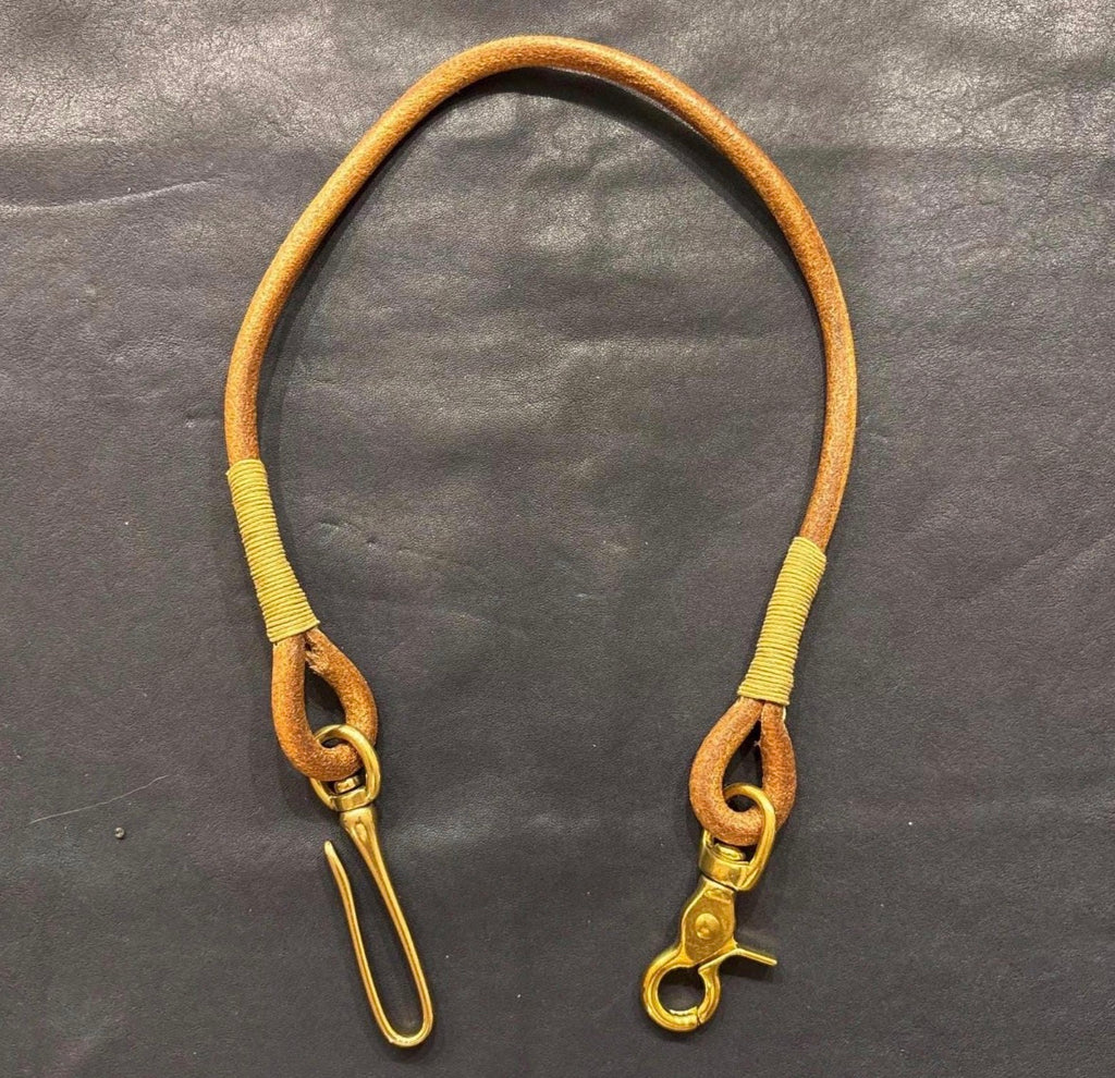 Round Leather Lanyard with Solid Brass Trigger Snap