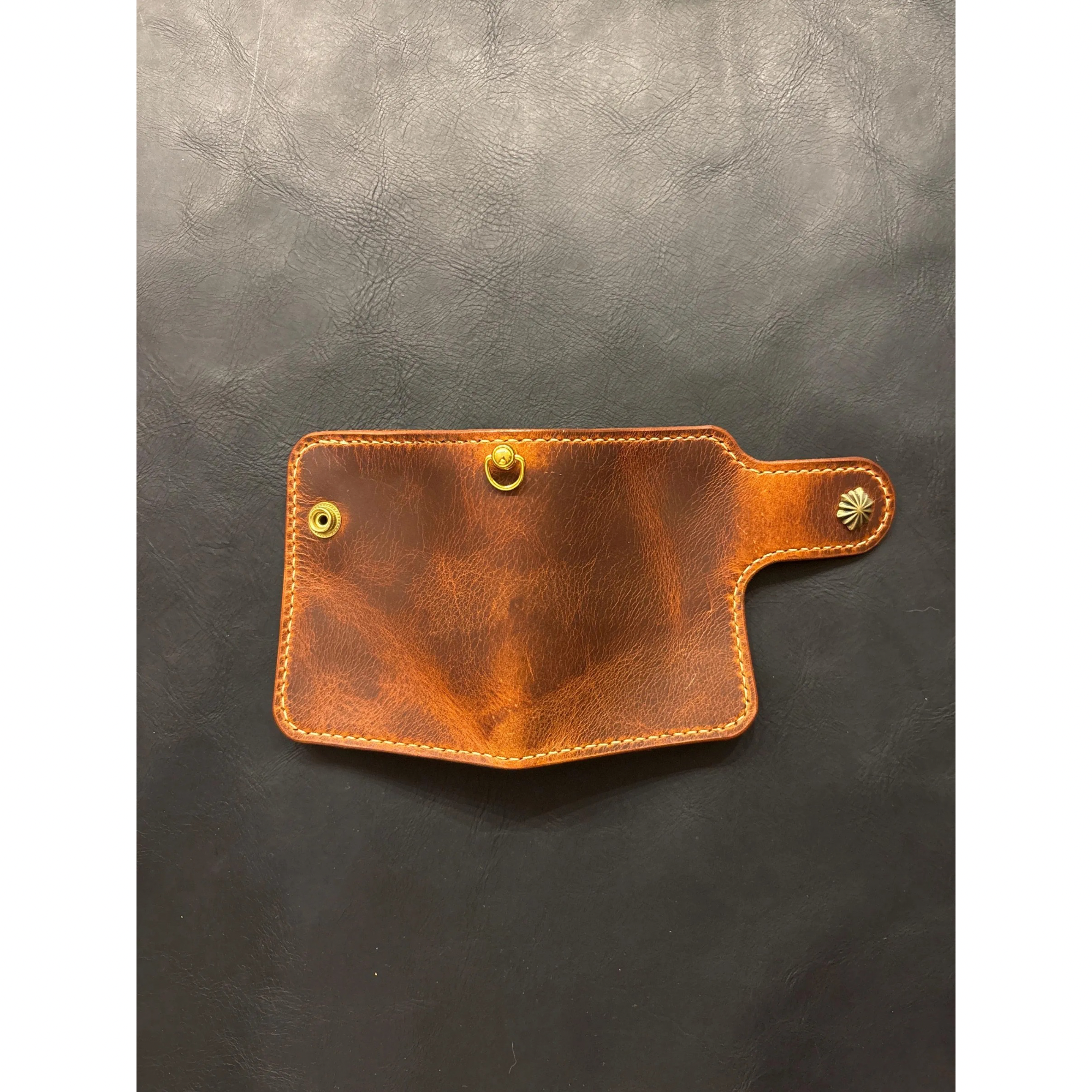 Biker wallet handcrafted using premium quality Waxy Vegetable Tanned Leather