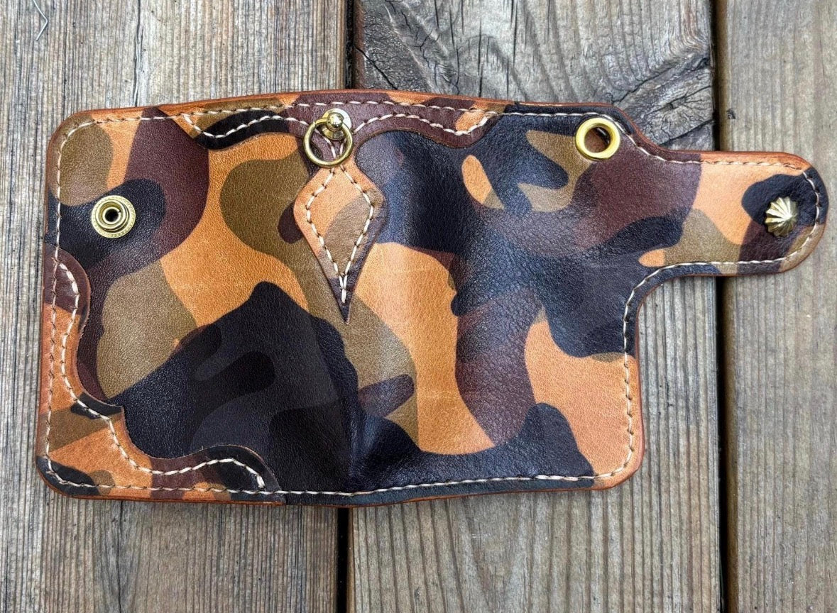Handcrafted Leather Biker Wallet, Leather Chain wallet