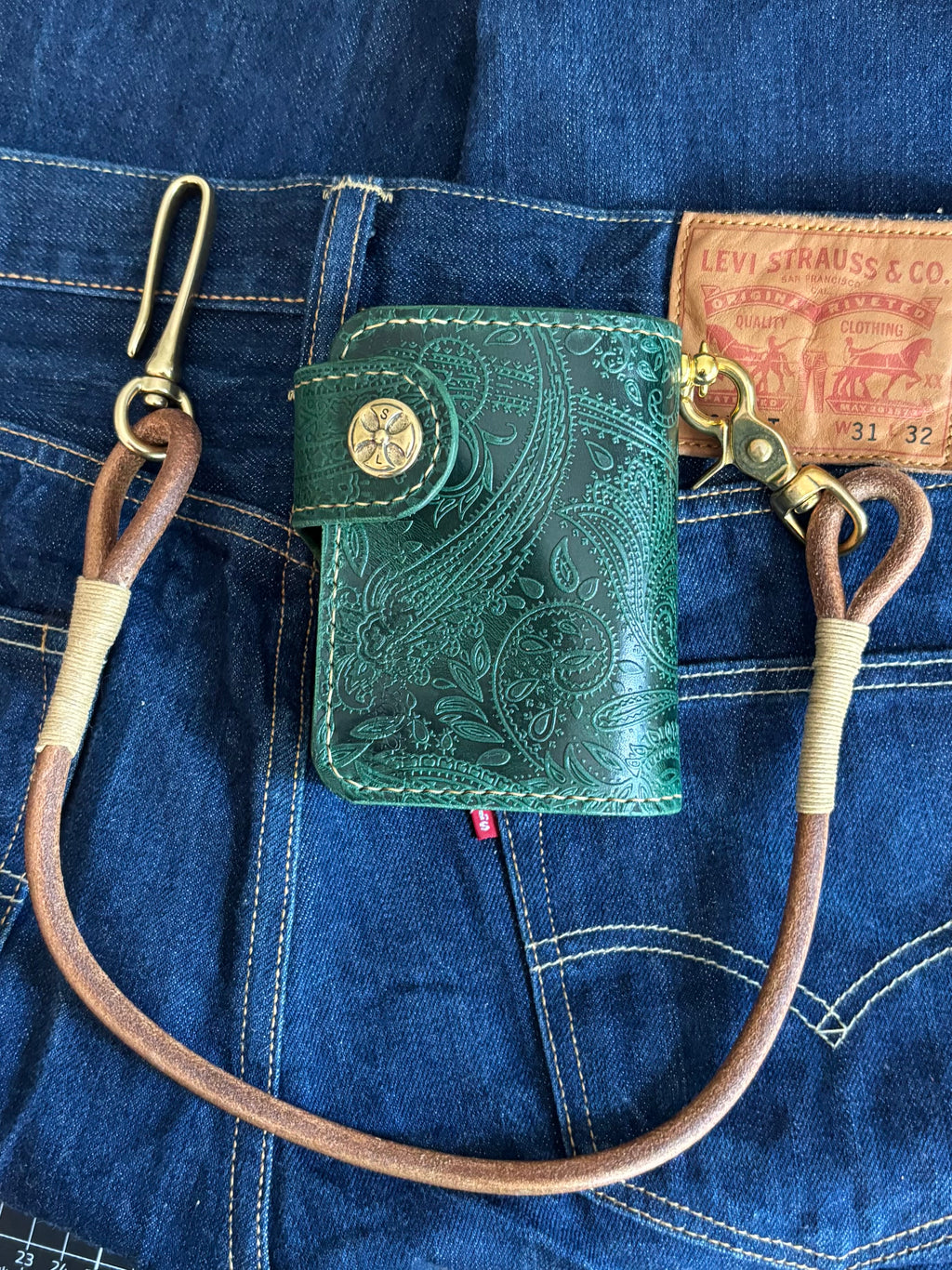 Handmade Biker Wallet, handcrafted Leather Wallet made using Italian quality leather