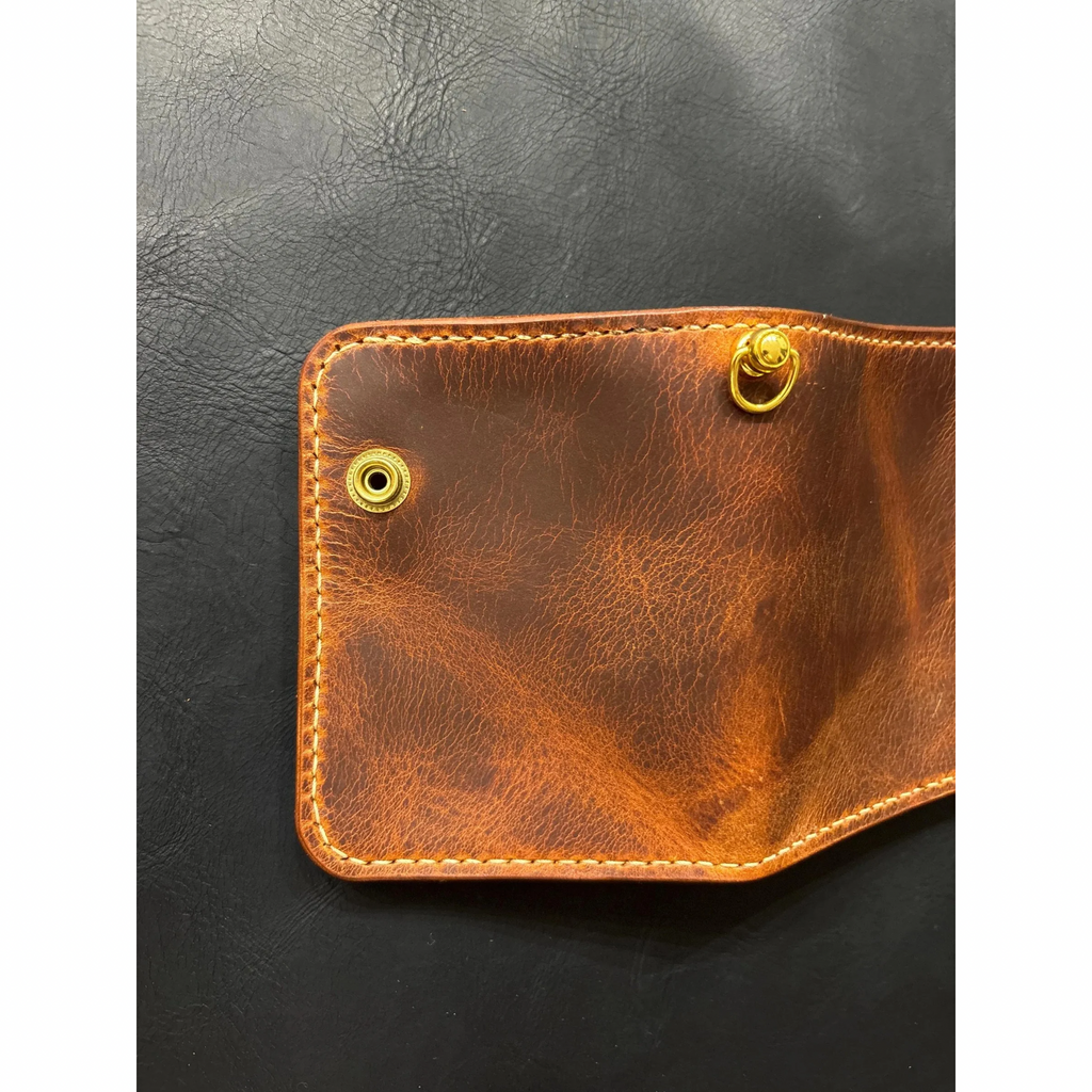 Biker wallet handcrafted using premium quality Waxy Vegetable Tanned Leather