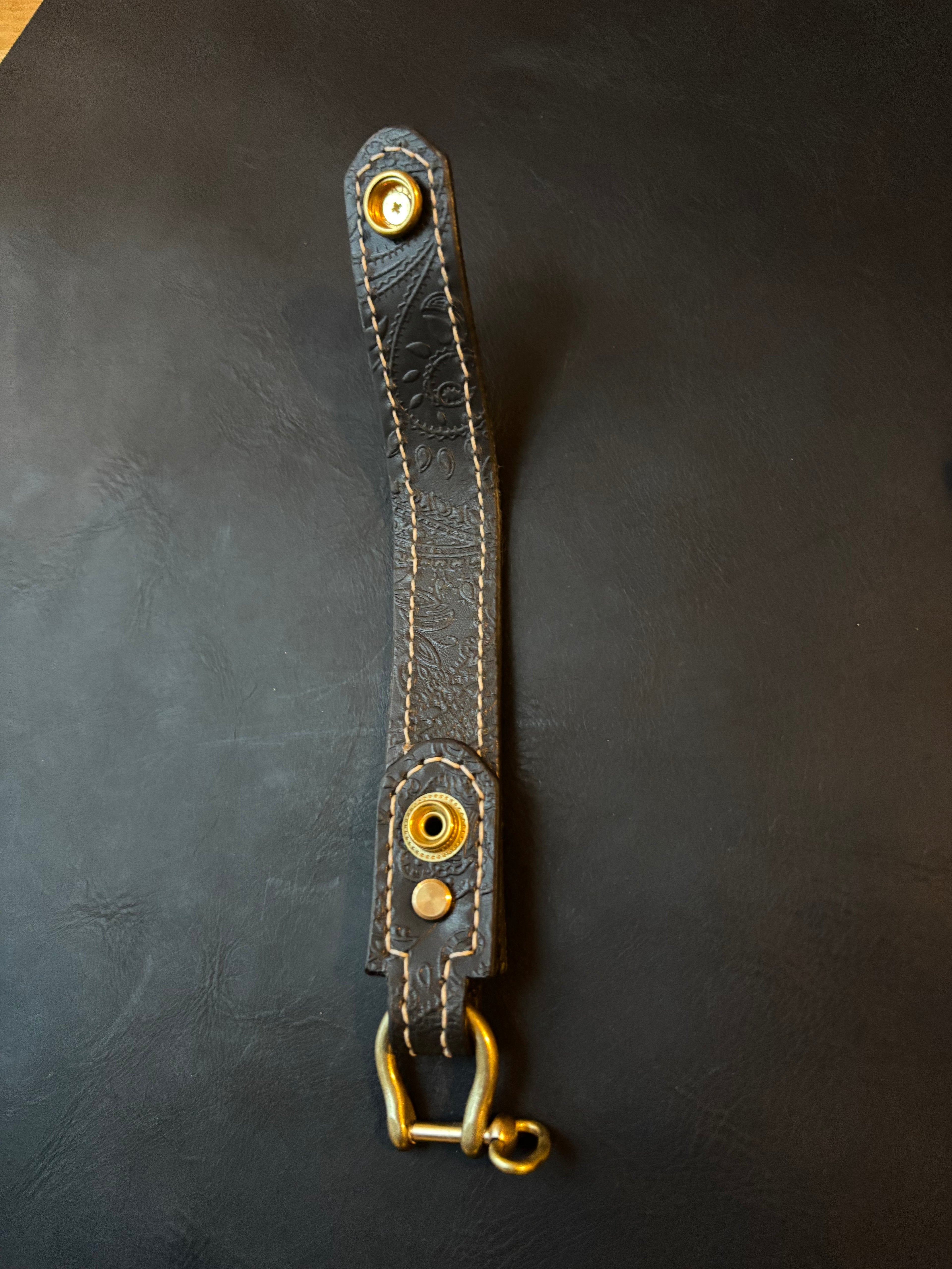 Handmade Leather Belt Loop Keychain – Double Layer Leather Key Holder with Brass Hardware – EDC Belt Loop – Multiple Colors