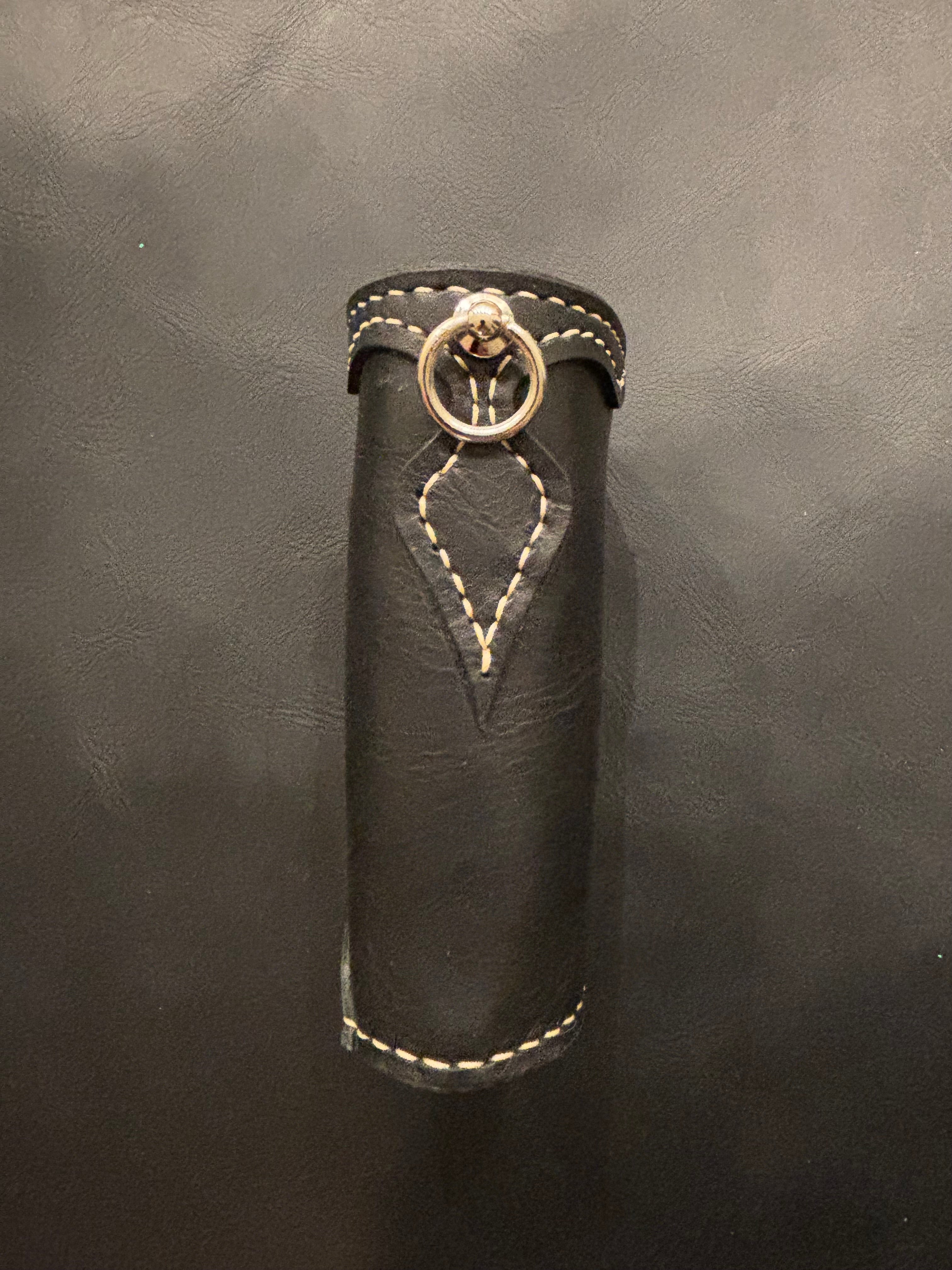 Biker wallet handcrafted using Black Waxy Vegetable Tanned Leather