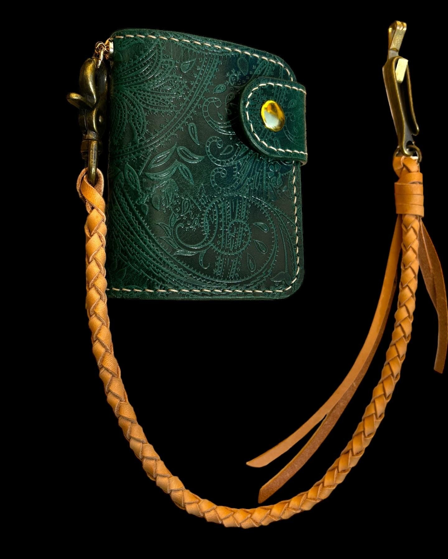 Handmadeq Biker Wallet, handcrafted Leather Wallet made using Italian quality leather