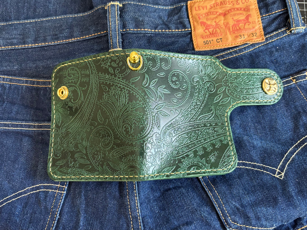 Handmade Biker Wallet, handcrafted Leather Wallet made using Italian quality leather