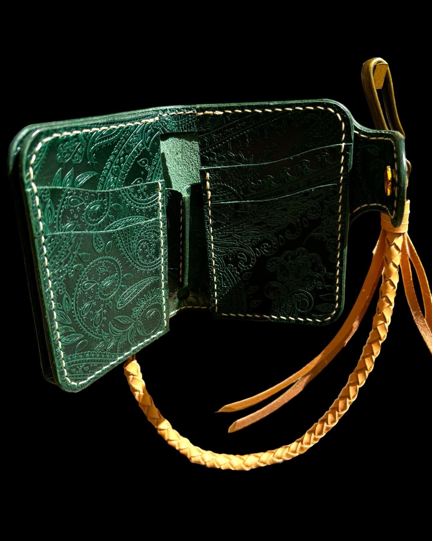 Handmadeq Biker Wallet, handcrafted Leather Wallet made using Italian quality leather