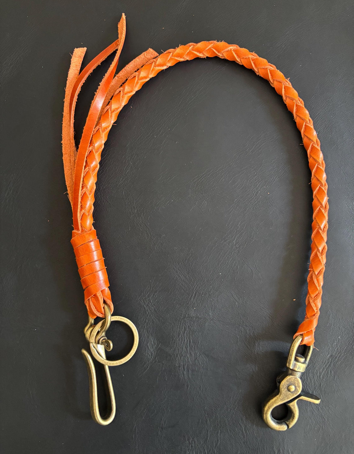 Handmade Braided lanyard for Biker wallet, Trucker wallet, leather chain wallet