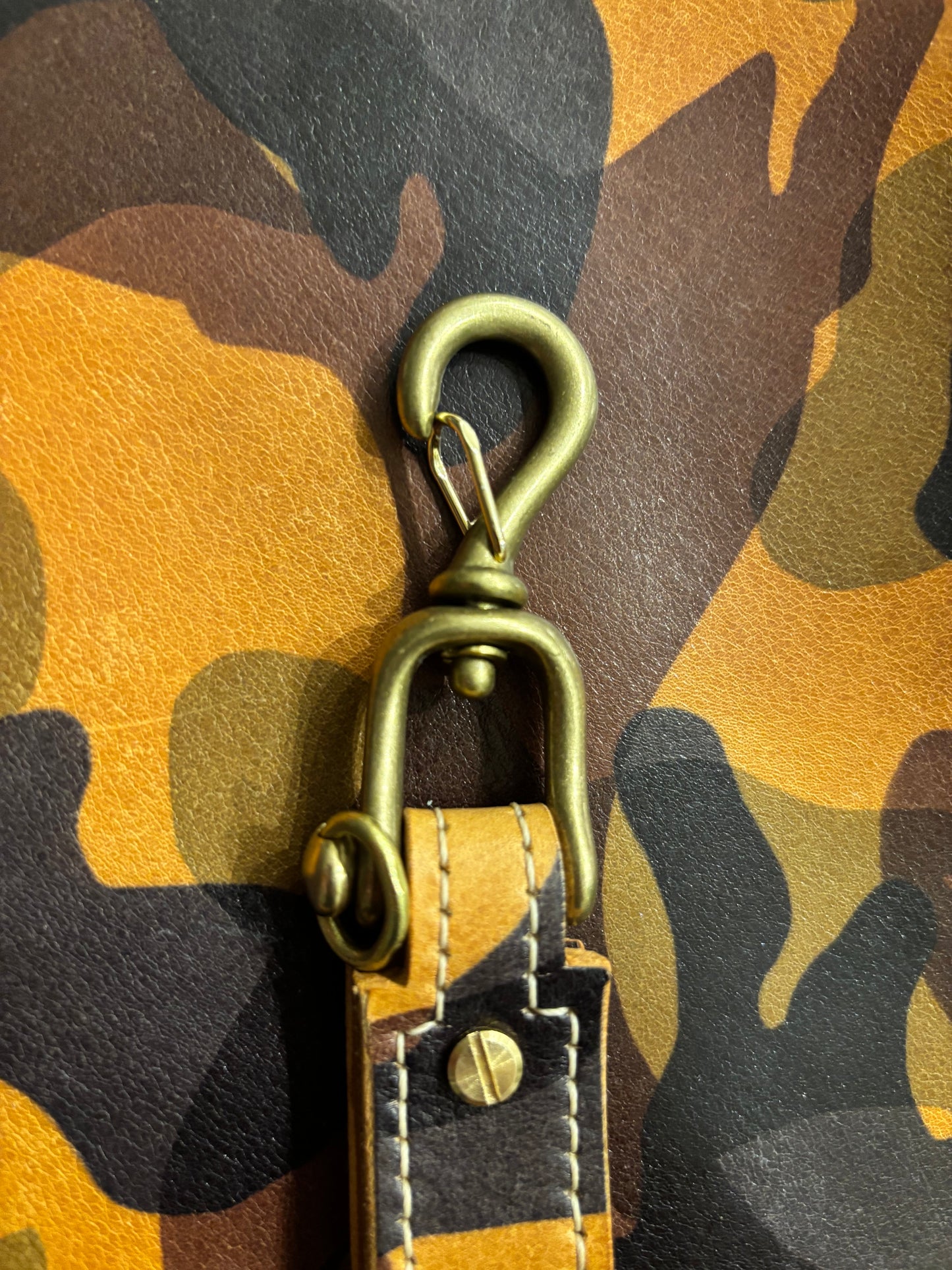 Handcrafted Leather Key Belt Loop using EL VAQUERO Italian Camo Leather